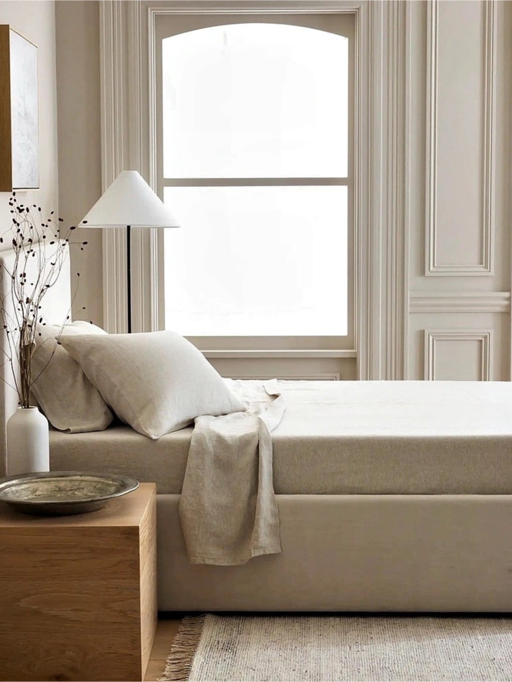 New Quince European Linen Sheet Set 4-piece King Natural Chambray MSRP $204